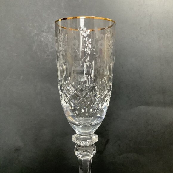 ROGASKA GOLD GALLIA Set Of Six Champage Flutes BEAUTIFUL EUC!! Retails $70 Ea - Picture 2 of 4